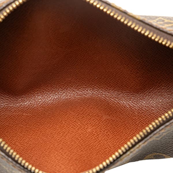 Pre-owned Louis Vuitton Monogram Trousse Ronde Pouch 20 Brown