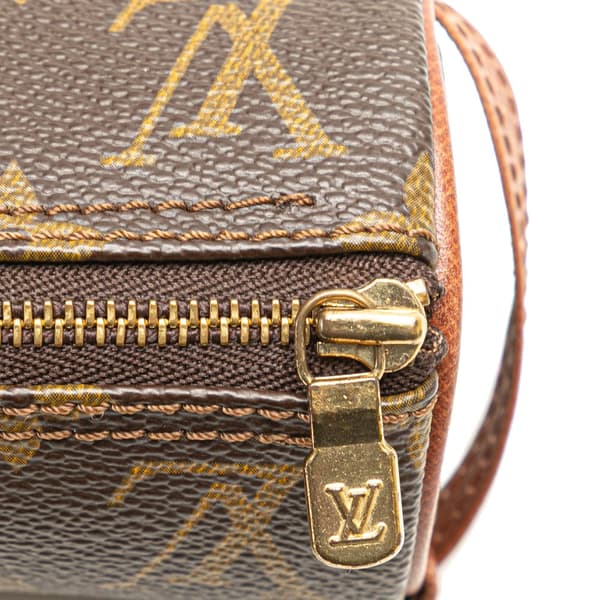 Pre-owned Louis Vuitton Monogram Trousse Ronde Pouch 20 Brown