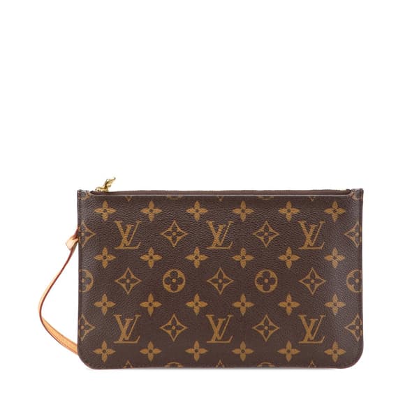 Pre-owned Louis Vuitton Monogram Neverfull Pouch Brown