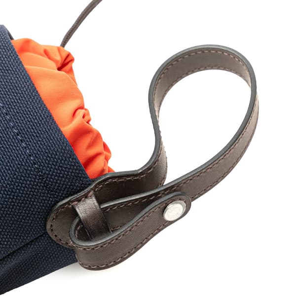 Pre-owned Hermès Coated Canvas On the Go Dog Pouch Blue