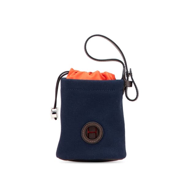 Pre-owned Hermès Coated Canvas On the Go Dog Pouch Blue