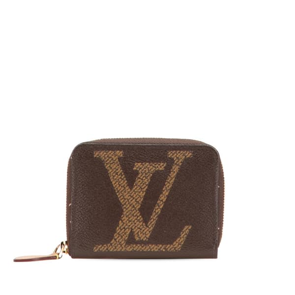 Pre-owned Louis Vuitton Monogram Giant Zippy Coin Purse Brown