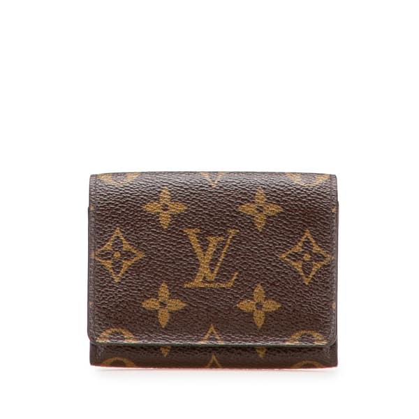 Pre-owned Louis Vuitton Monogram Envelope Business Card Holder Brown