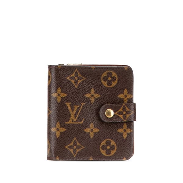 Pre-owned Louis Vuitton Monogram Bifold Compact Wallet Brown