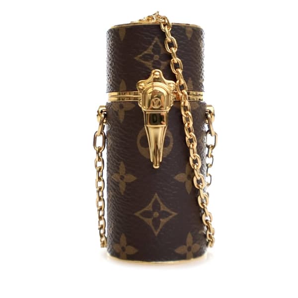 Pre-owned Louis Vuitton Monogram Lipstick Case Brown