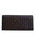 Miniatyrbild 3 av 9: Pre-owned Bottega Veneta Lambskin Intrecciato Bifold Long Wallet Brown