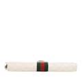 Miniatyrbild 4 av 10: Pre-owned Gucci Quilted Leather Web Trapuntata Zip Around Wallet White