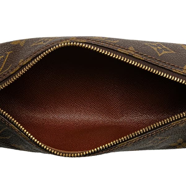 Pre-owned Louis Vuitton Monogram Trousse Ronde Pencil Case 20 Brown