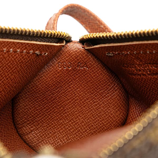 Pre-owned Louis Vuitton Monogram Trousse Ronde Pencil Case 20 Brown