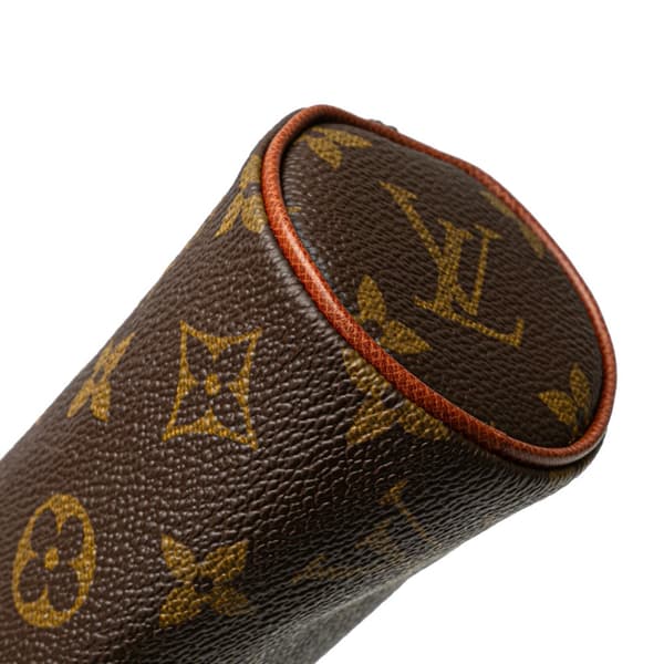 Pre-owned Louis Vuitton Monogram Trousse Ronde Pencil Case 20 Brown