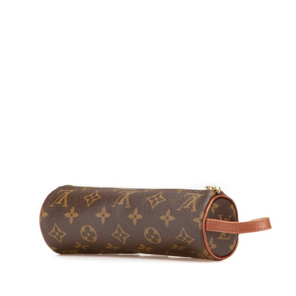 Pre-owned Louis Vuitton Monogram Trousse Ronde Pencil Case 20 Brown