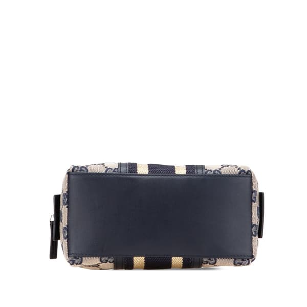 Pre-owned Gucci GG Canvas Web Pouch Brown
