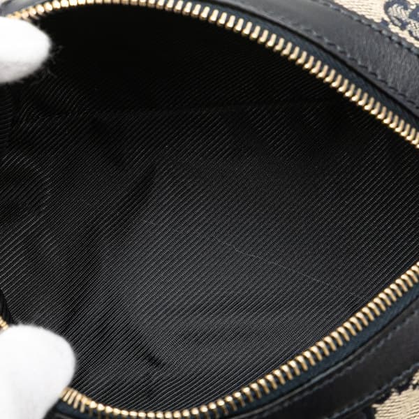 Pre-owned Gucci GG Canvas Web Pouch Brown