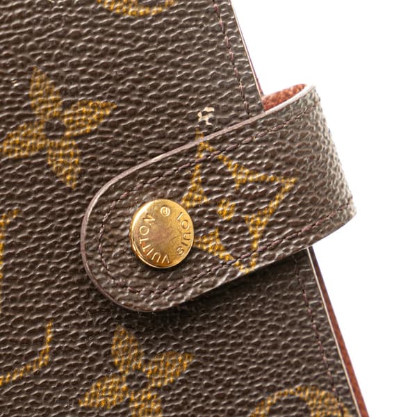 Pre-owned Louis Vuitton Monogram Agenda PM Brown