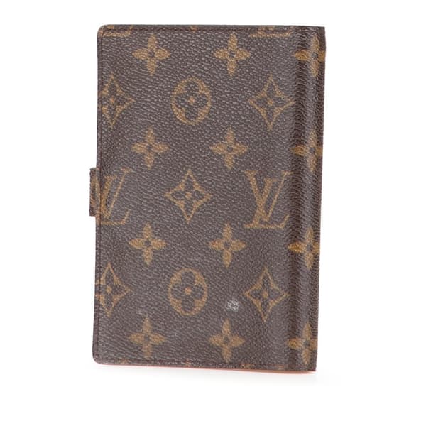 Pre-owned Louis Vuitton Monogram Agenda PM Brown