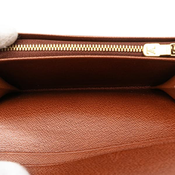 Pre-owned Louis Vuitton Monogram Porte Monnaie Billets Tresor Brown