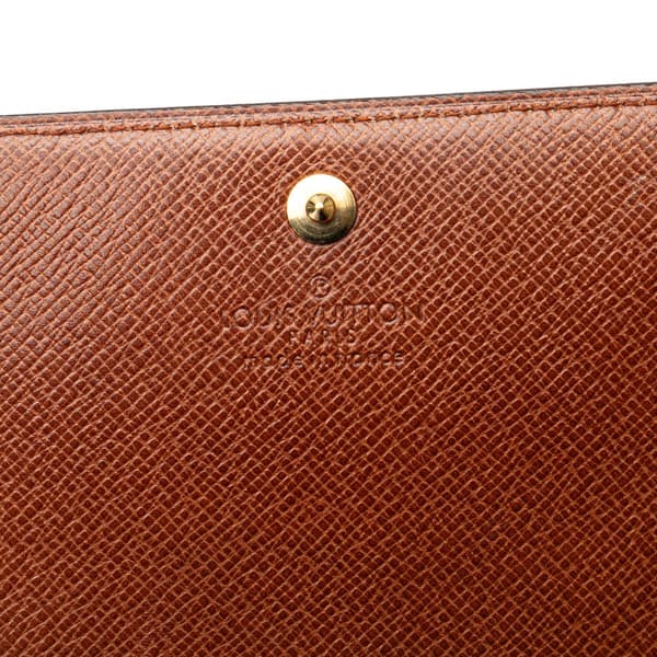 Pre-owned Louis Vuitton Monogram Porte Monnaie Billets Tresor Brown
