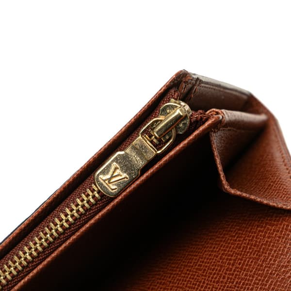 Pre-owned Louis Vuitton Monogram Porte Monnaie Billets Tresor Brown