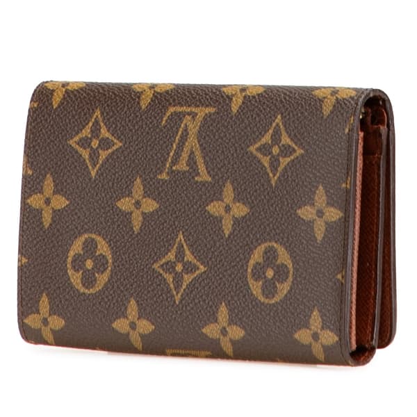 Pre-owned Louis Vuitton Monogram Porte Monnaie Billets Tresor Brown