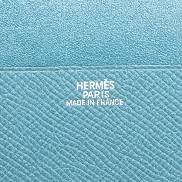 Pre-owned Hermès Epsom MC2 Magellan Passport Holder Blue