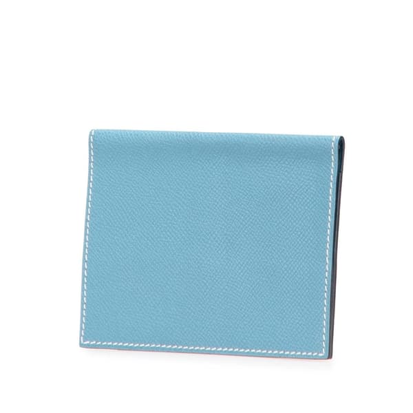 Pre-owned Hermès Epsom MC2 Magellan Passport Holder Blue