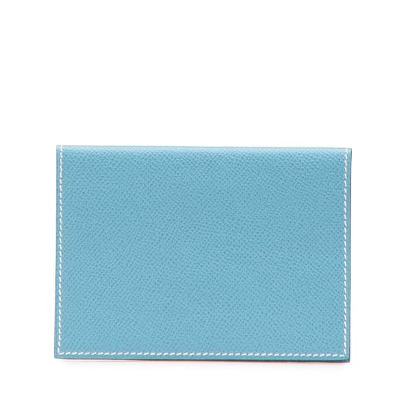 Pre-owned Hermès Epsom MC2 Magellan Passport Holder Blue
