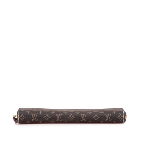 Pre-owned Louis Vuitton Monogram Mini Lin Zippy Long Wallet Brown
