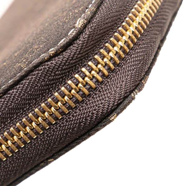 Pre-owned Louis Vuitton Monogram Mini Lin Zippy Long Wallet Brown