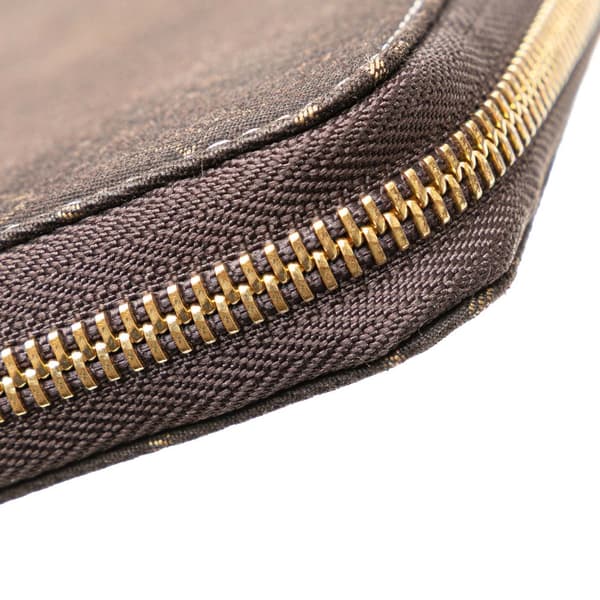 Pre-owned Louis Vuitton Monogram Mini Lin Zippy Long Wallet Brown
