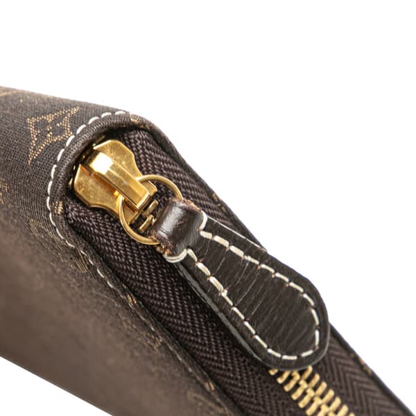Pre-owned Louis Vuitton Monogram Mini Lin Zippy Long Wallet Brown