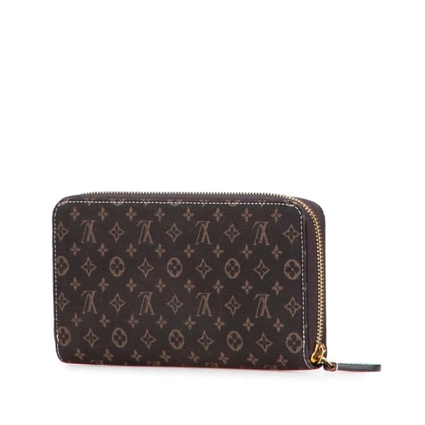 Pre-owned Louis Vuitton Monogram Mini Lin Zippy Long Wallet Brown