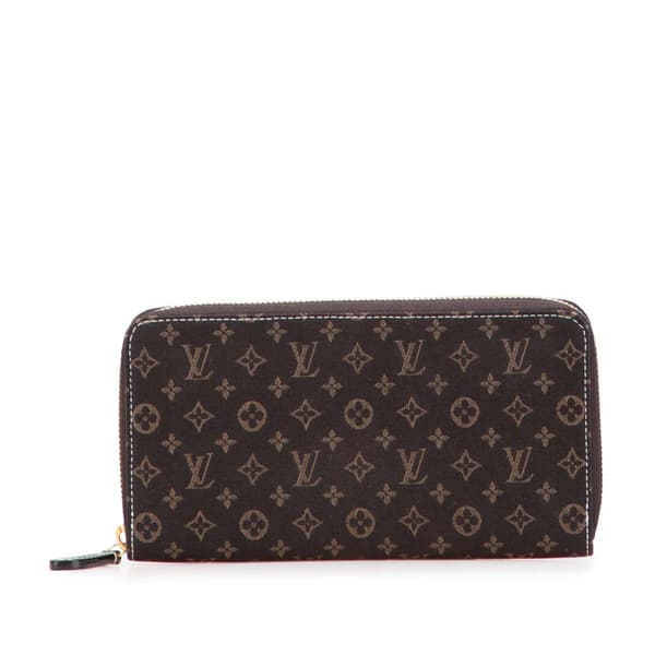 Pre-owned Louis Vuitton Monogram Mini Lin Zippy Long Wallet Brown