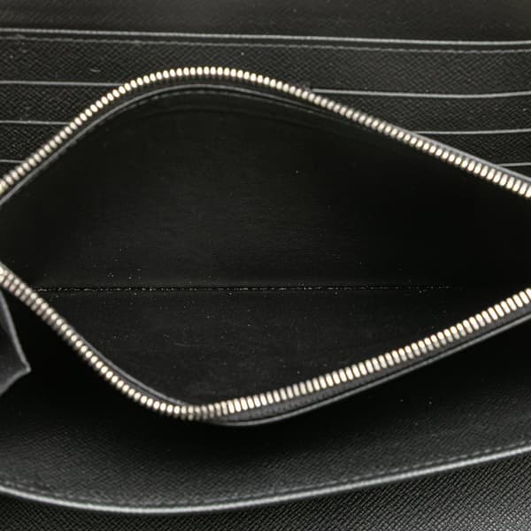 Pre-owned Louis Vuitton Taiga Zippy Organizer Wallet Black