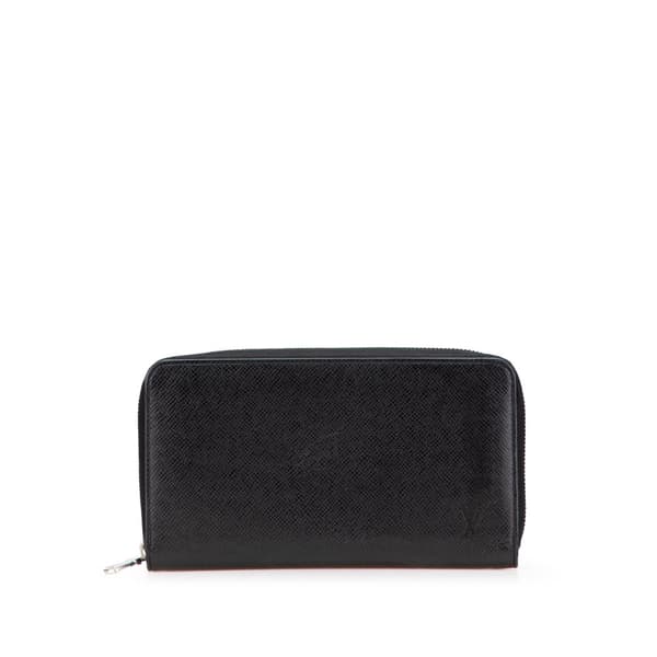 Pre-owned Louis Vuitton Taiga Zippy Organizer Wallet Black