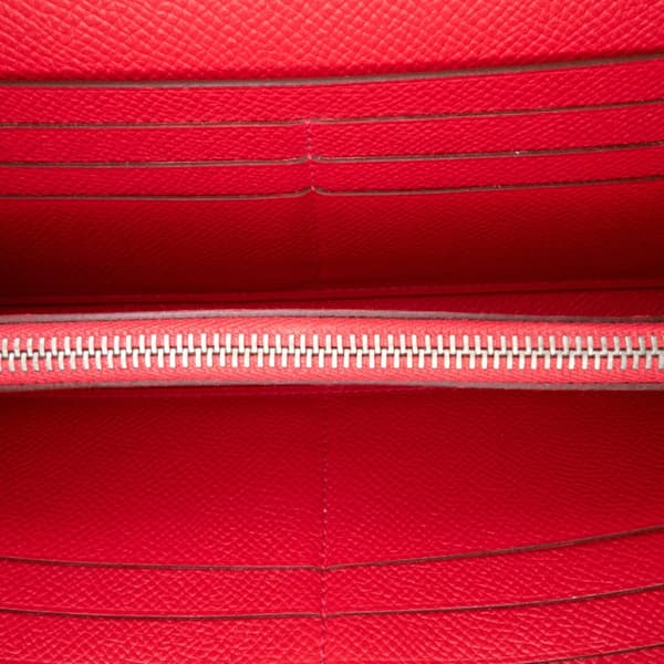 Pre-owned Hermès Epsom Kelly Longue Wallet Red