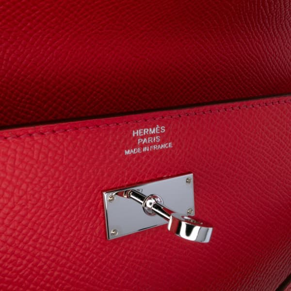 Pre-owned Hermès Epsom Kelly Longue Wallet Red