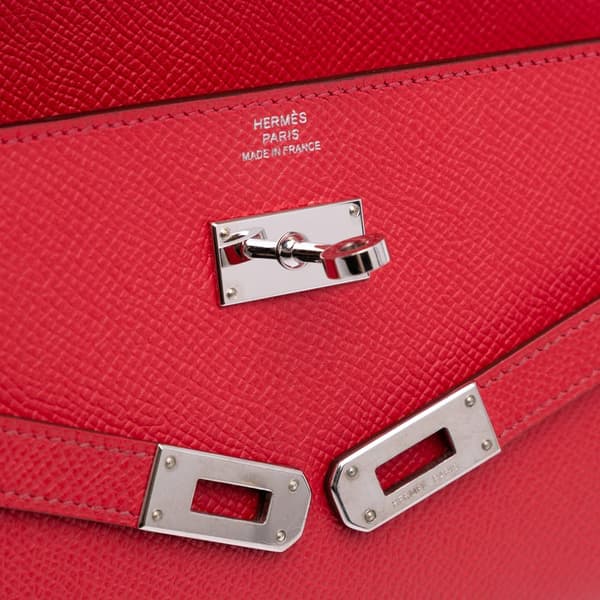 Pre-owned Hermès Epsom Kelly Longue Wallet Red