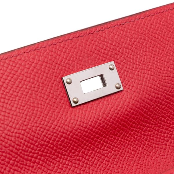 Pre-owned Hermès Epsom Kelly Longue Wallet Red