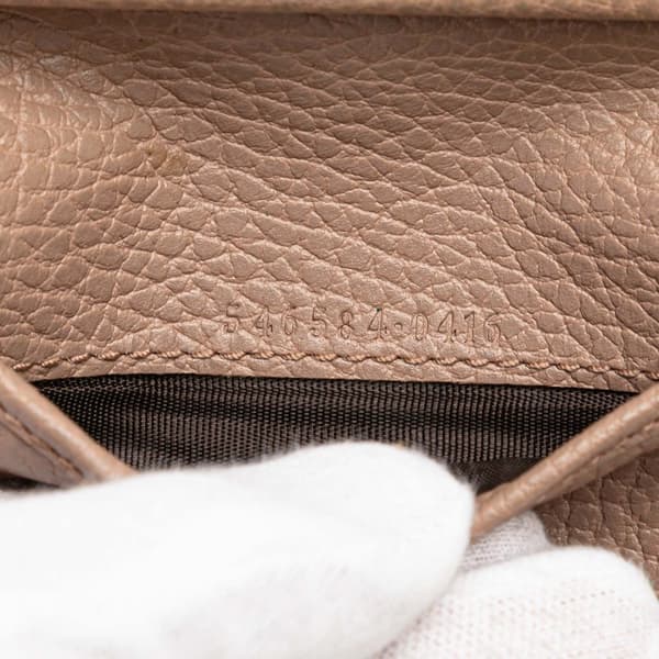Pre-owned Gucci GG Marmont Leather Small Wallet Brown