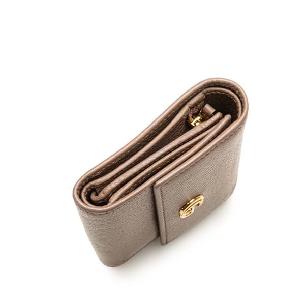 Pre-owned Gucci GG Marmont Leather Small Wallet Brown