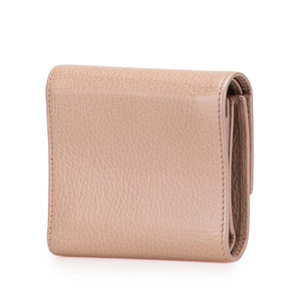 Pre-owned Gucci GG Marmont Leather Small Wallet Brown