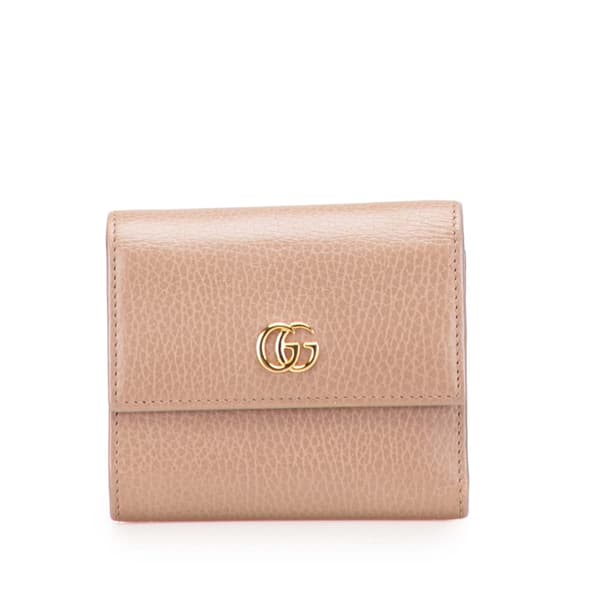 Pre-owned Gucci GG Marmont Leather Small Wallet Brown