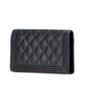 Miniatyrbilde 2 av 10: Pre-owned Chanel Quilted Caviar Boy Yen Long Wallet Black