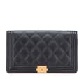 Miniatyrbilde 1 av 10: Pre-owned Chanel Quilted Caviar Boy Yen Long Wallet Black
