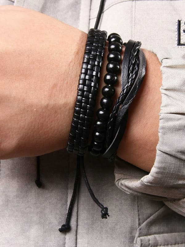 Presentset för män Plånbok Bälte Klocka Armband Penna