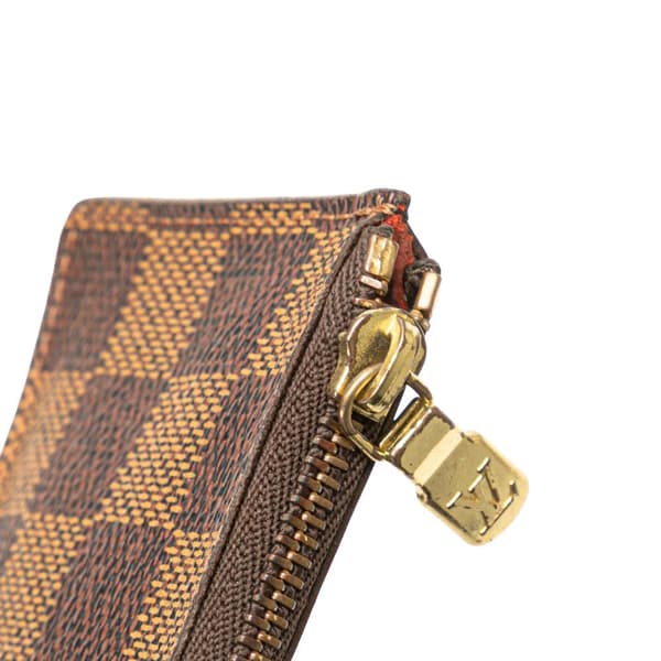 Pre-owned Louis Vuitton Damier Ebene Pochette Cles Brown