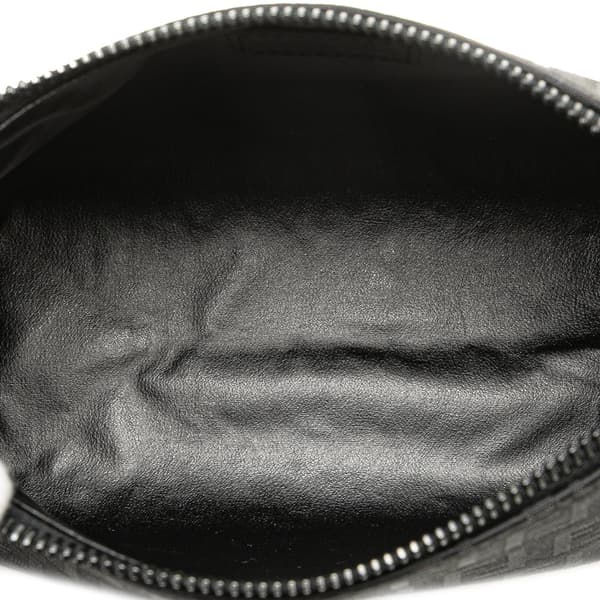 Pre-owned Fendi Zucchino Canvas Pouch Black