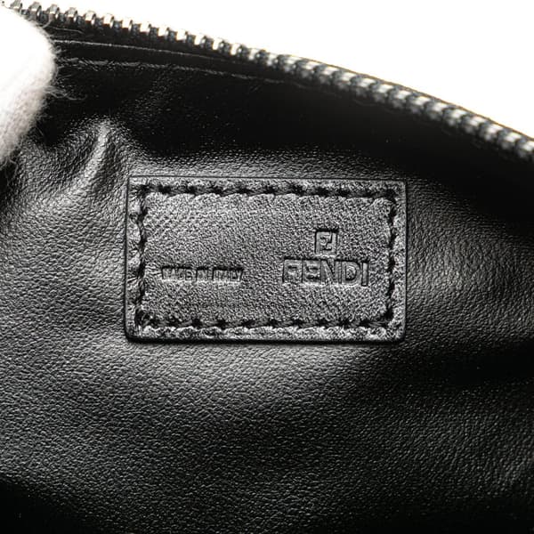 Pre-owned Fendi Zucchino Canvas Pouch Black