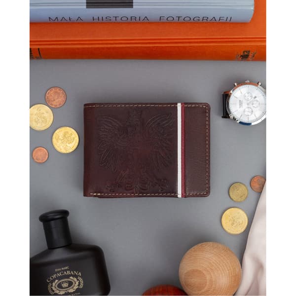 Herr Rfid-Plånbok I Patriotisk Stil, Mörkbrun, Stor