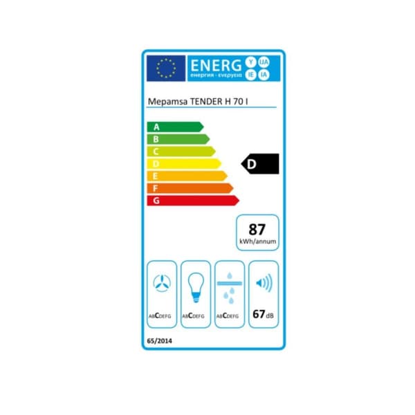 Konventions-emhætte Mepamsa 110.0270.805 620 m³/h 250W Inox 70cm Sølvfarvet Stål